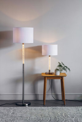 Anson Lighting Finley 2 Light Chrome And Vintage White Floor Light - image 1