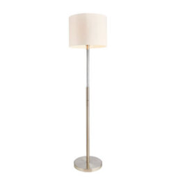 Anson Lighting Finley 2 Light Chrome And Vintage White Floor Light - thumbnail 2