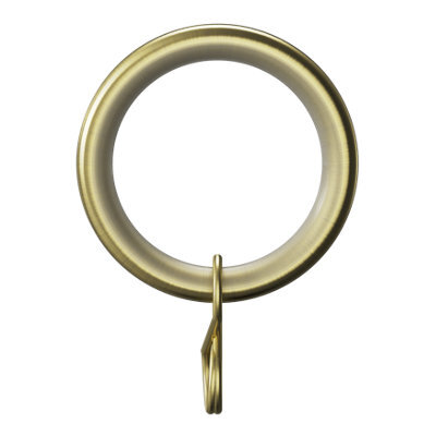 GoodHome Elasa Brass Effect Curtain Ring, Pack Of 10 Compatibility- 25/28mm Curtain Pole - image 1