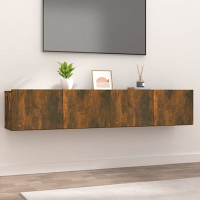 Walplus Tv Cabinets 2 Pcs Smoked Oak 80X30X30 Cm Engineered Wood - image 1