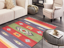 Beliani Rug Kamaris Multicolour 140 X 200 Cm Cotton Kilim - thumbnail 2