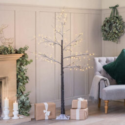 Almineez 180Cm 6Ft Christmas Snowy Twig Tree Warm White Led Light Up Artificial Twig Christmas Decoration - thumbnail 4