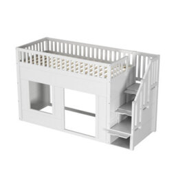 Modernluxe 3Ft Bunk Bed, 90X190Cm, Loft Bed, Children's Bed, Wooden Bed, With Storage Stairs, Convertible Play Area Below, White - thumbnail 9