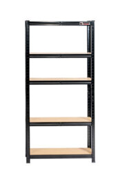 Rhino Racking 5 Bays - 150 X 75 X 30Cm - Black - 5 Tier Boltless Heavy Duty Garage Shelving Unit - 1000Kg Load Weight - thumbnail 1