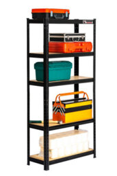 Rhino Racking 5 Bays - 150 X 75 X 30Cm - Black - 5 Tier Boltless Heavy Duty Garage Shelving Unit - 1000Kg Load Weight - thumbnail 5