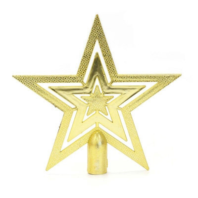 Tallon Gold Star Glitter Christmas Tree Topper Super Glitter Finish Perfect For Home Decor Easy Fit Design Eye Catching Display Covered