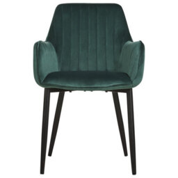 Beliani Set Of 2 Dining Chairs Wellston Velvet Dark Green - thumbnail 5