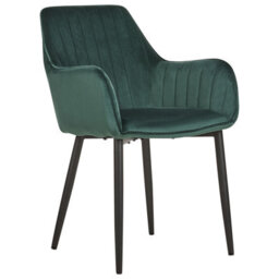 Beliani Set Of 2 Dining Chairs Wellston Velvet Dark Green - thumbnail 4