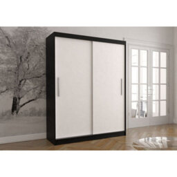 Arte Contemporary Chic - Vista 04 Sliding Door Wardrobe In Black And Oak Sonoma - (H)2000mm X (W)1500mm X (D)610mm - thumbnail 1