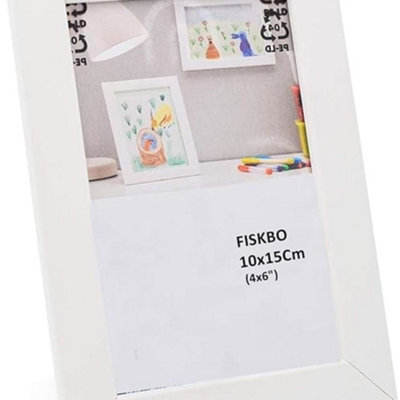 Biznest Set Of 2 Fiskbo 10X15Cm Picture Frames Wooden Photo Frame Classic Home Quality Modern Style 4X6 (White)