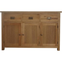 Home Furniture Group Oakcroft Swr9 Rustic Medium Wood Large Sideboard Fully Assembled 3-Door 3-Drawer Solid Wood Storage Cabinet - thumbnail 3