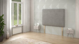 Somnior Beds Somnior  4Ft Doll Small Double 32 Inches Plush Silver Headboard With Wooden Struts