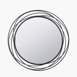 Pacific Lifestyle Black Metal Swirl Round Wall Mirror - thumbnail 2