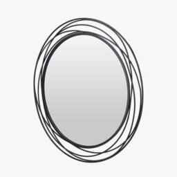 Pacific Lifestyle Black Metal Swirl Round Wall Mirror - thumbnail 3