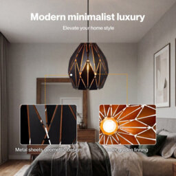 Emitto Ceiling Light Shade Pendant Metal Lampshade Easy Fit Geometric - thumbnail 5