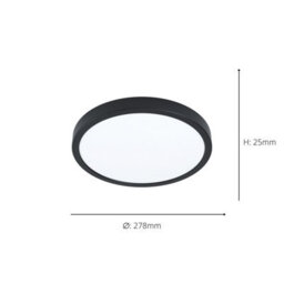 Eglo Fueva 6-Z Smart Control Rgb Ip44 Plastic Ceiling Light, 27.8Cm Black - thumbnail 4