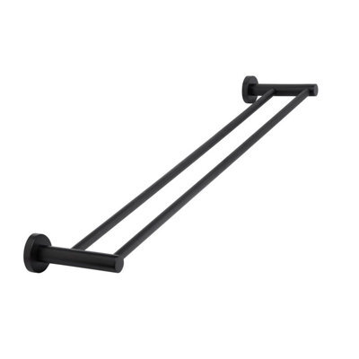 Nes Home 600mm Black Matte Double Tower Bar Stainless Steel Modern Bathroom Towel Rod - image 1