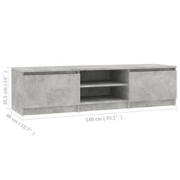 Berkfield Tv Cabinet Concrete Grey 140X40X35.5 Cm Engineered Wood - thumbnail 7
