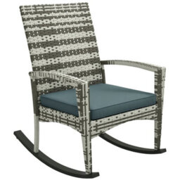 Outsunny Garden Rattan Rocking Chair, Bistro Recliner Rocker Furniture Seater - thumbnail 2