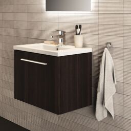 Ideal Standard I.life S Matt Coffee Brown Oak Effect Wall-Mounted Vanity Unit & Basin Set With 1 Chrome Effect Handle (W)600mm (H)440mm - thumbnail 2