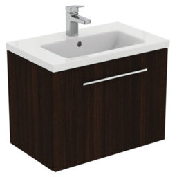 Ideal Standard I.life S Matt Coffee Brown Oak Effect Wall-Mounted Vanity Unit & Basin Set With 1 Chrome Effect Handle (W)600mm (H)440mm - thumbnail 1