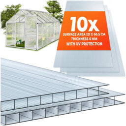 Tectake Polycarbonate Panels - Dual-Walled, Cuttable, Insulating - 121 X 60.5 X 0.6 Cm