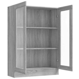 Vidaxl Vitrine Cabinet Grey Sonoma 82.5X30.5X115 Cm Engineered Wood - thumbnail 5