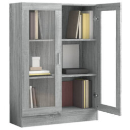 Vidaxl Vitrine Cabinet Grey Sonoma 82.5X30.5X115 Cm Engineered Wood - thumbnail 4