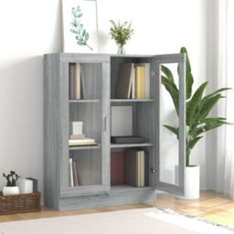 Vidaxl Vitrine Cabinet Grey Sonoma 82.5X30.5X115 Cm Engineered Wood - thumbnail 3