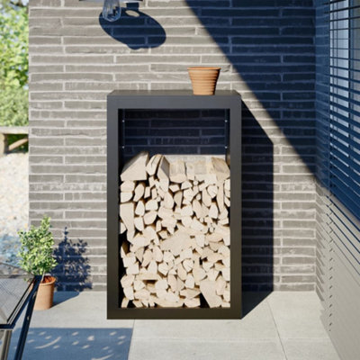 Walplus Firewood Rack Black 60X40X100 Cm Steel - image 1