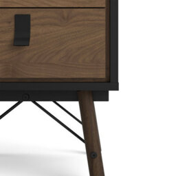 Furniture To Go Ry Bedside Cabinet 2 Drawer In Matt Black Walnut - thumbnail 9