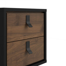 Furniture To Go Ry Bedside Cabinet 2 Drawer In Matt Black Walnut - thumbnail 8