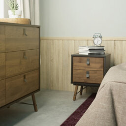 Furniture To Go Ry Bedside Cabinet 2 Drawer In Matt Black Walnut - thumbnail 6