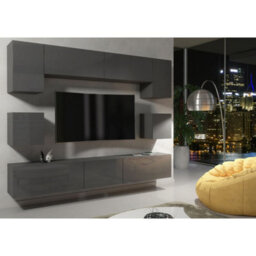 Creative Furniture Panorama Wall Tv Unit - Dark Grey With Gloss Doors - thumbnail 4
