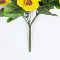 Blooming Artificial - 28Cm / 1Ft Yellow Faux Pansy Bush Multi-Pack - thumbnail 8