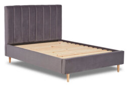 Divan Base Direct Solara Vertical Paneled Fabric Bed Base Only 4Ft Small Double- Verlour Titan - thumbnail 2