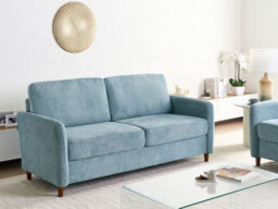 Beliani Sofa 3 Seater Mare Fabric Light Blue With Storage - thumbnail 2