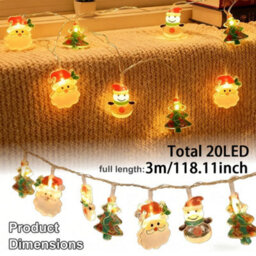 CLEFFNS Christmas Light String 10 Ft 20 Led Warm White String Lights With Santa Snowman And Tree Shapes For Holiday Festival Decoration - thumbnail 4