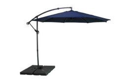 Seville Round Cantilever Parasol 2.95M Dark Grey Umbrella Sun Shade Outdoor Crank Tilt - thumbnail 4