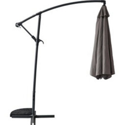 Seville Round Cantilever Parasol 2.95M Dark Grey Umbrella Sun Shade Outdoor Crank Tilt - thumbnail 2
