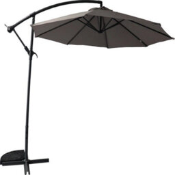 Seville Round Cantilever Parasol 2.95M Dark Grey Umbrella Sun Shade Outdoor Crank Tilt