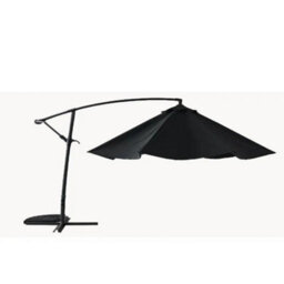 Seville Round Cantilever Parasol 2.95M Dark Grey Umbrella Sun Shade Outdoor Crank Tilt - thumbnail 3