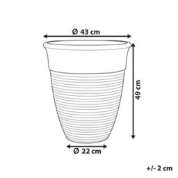Wyld and Coco All-Weather Square Planter 43Cm Grey Fibre-Clay - Flared, Textured Design - thumbnail 4