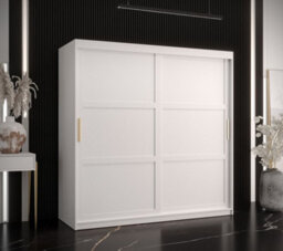Arte Ramiro I Contemporary 2 Sliding Door Wardrobe 9 Shelves 2 Rails White Matt (H)2000mm (W)1800mm (D)620mm - thumbnail 2