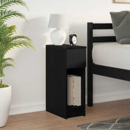 Berkfield Bedside Cabinet With Drawer Black Oak 20X36X60 Cm - thumbnail 3