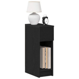 Berkfield Bedside Cabinet With Drawer Black Oak 20X36X60 Cm - thumbnail 1