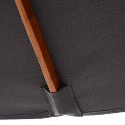 Outsunny Wooden Patio Umbrella Market Parasol Outdoor Sunshade 6 Ribs Deep Grey - thumbnail 9