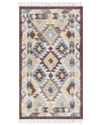 Wyld And Coco Handwoven Multicolour Jute And Cotton Area Rug 80 X 150 Cm With Tassels, Boho Style - image 1