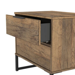 Tamworth Double 2 Drawer Bedside Cabinet In Vintage Oak (Ready Assembled) - thumbnail 6