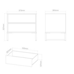 Tamworth Double 2 Drawer Bedside Cabinet In Vintage Oak (Ready Assembled) - thumbnail 7